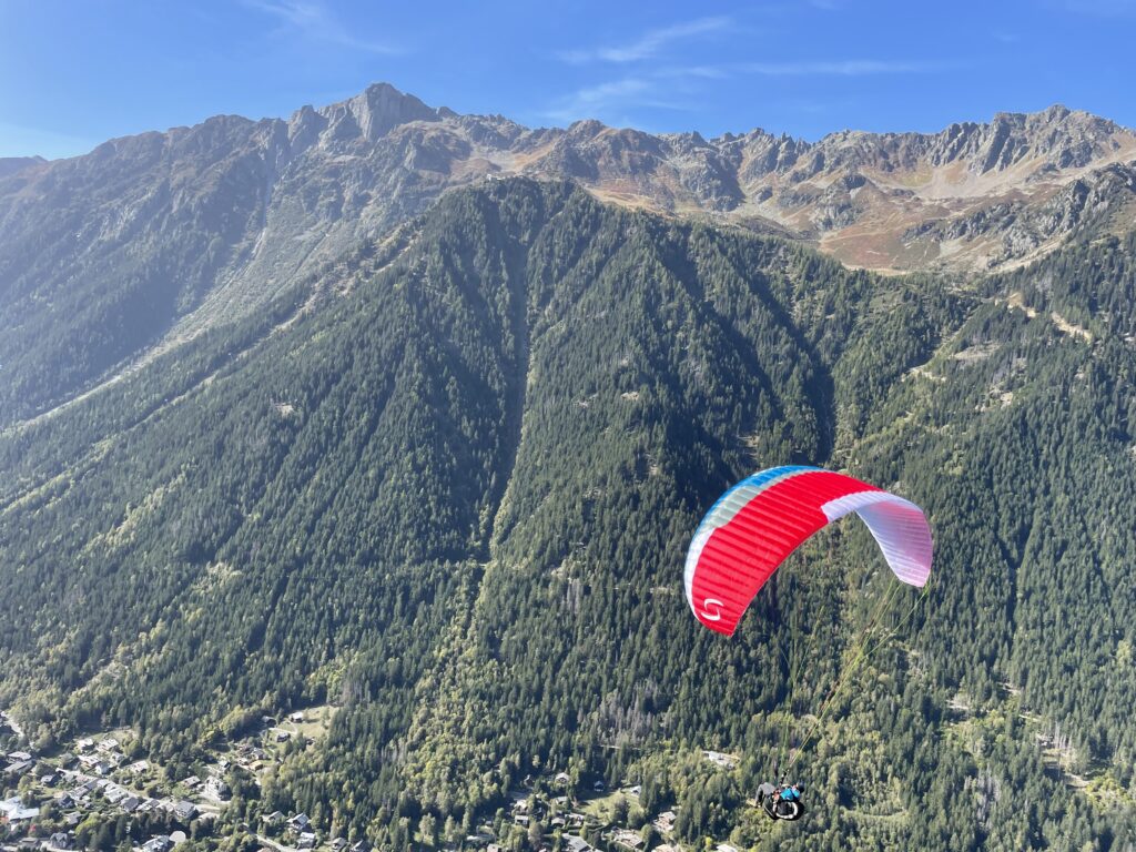 Flug im Vallée Blanche, um mit dem Leaf3 nach Chamonix zu fahren