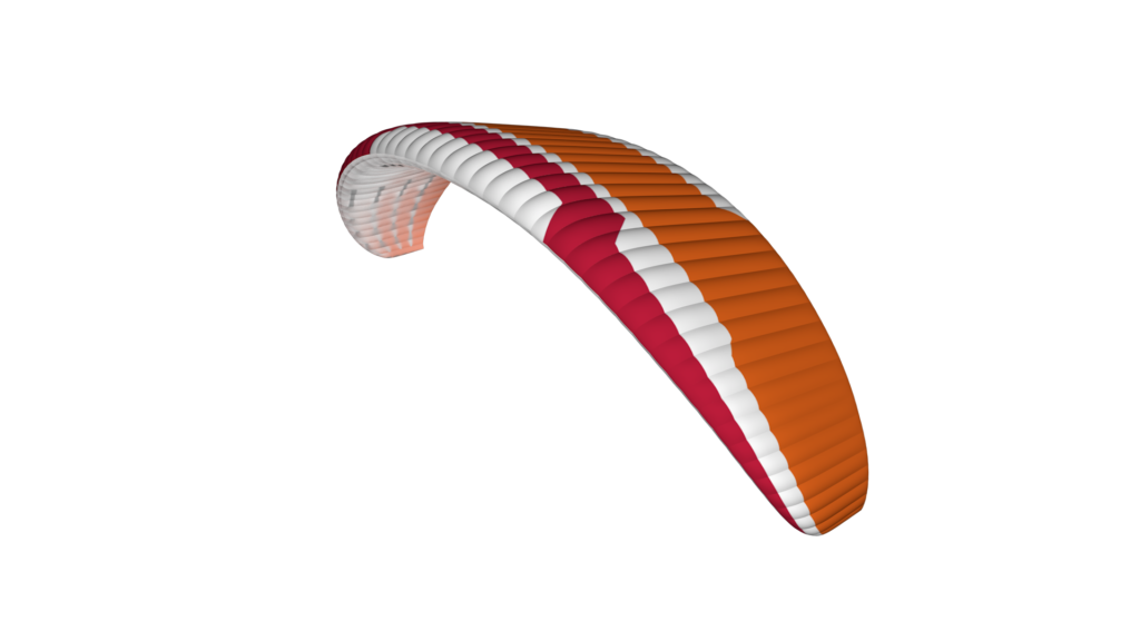 visuel 3d du coloris sunset de l'aile biplace Supair SORA EVO